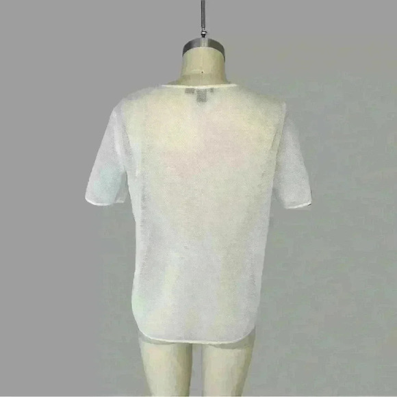 DKNY  Mesh Fabric Crew Neck Tee Size S - Picture 2 of 5